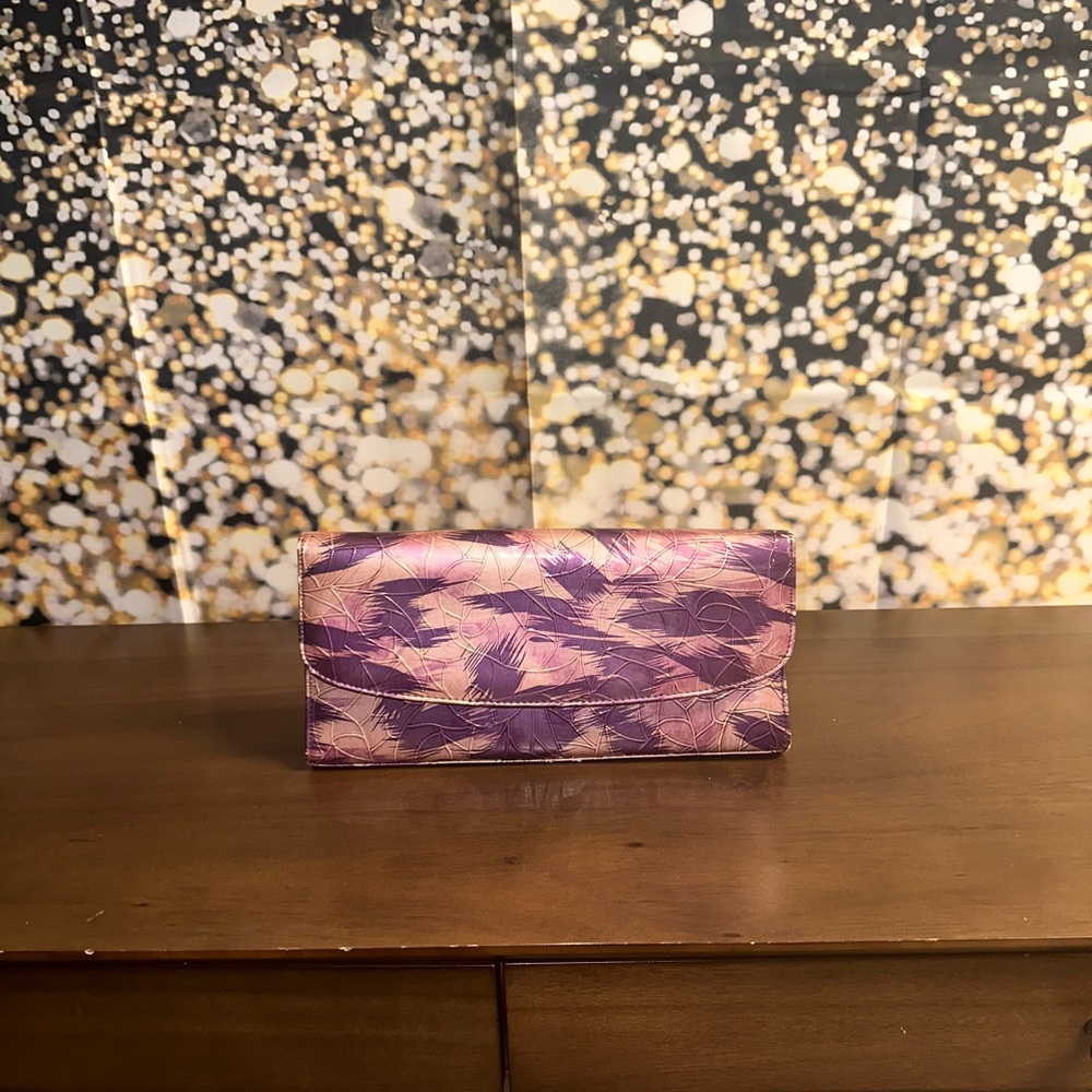 Purple Patterned Women's Clutch